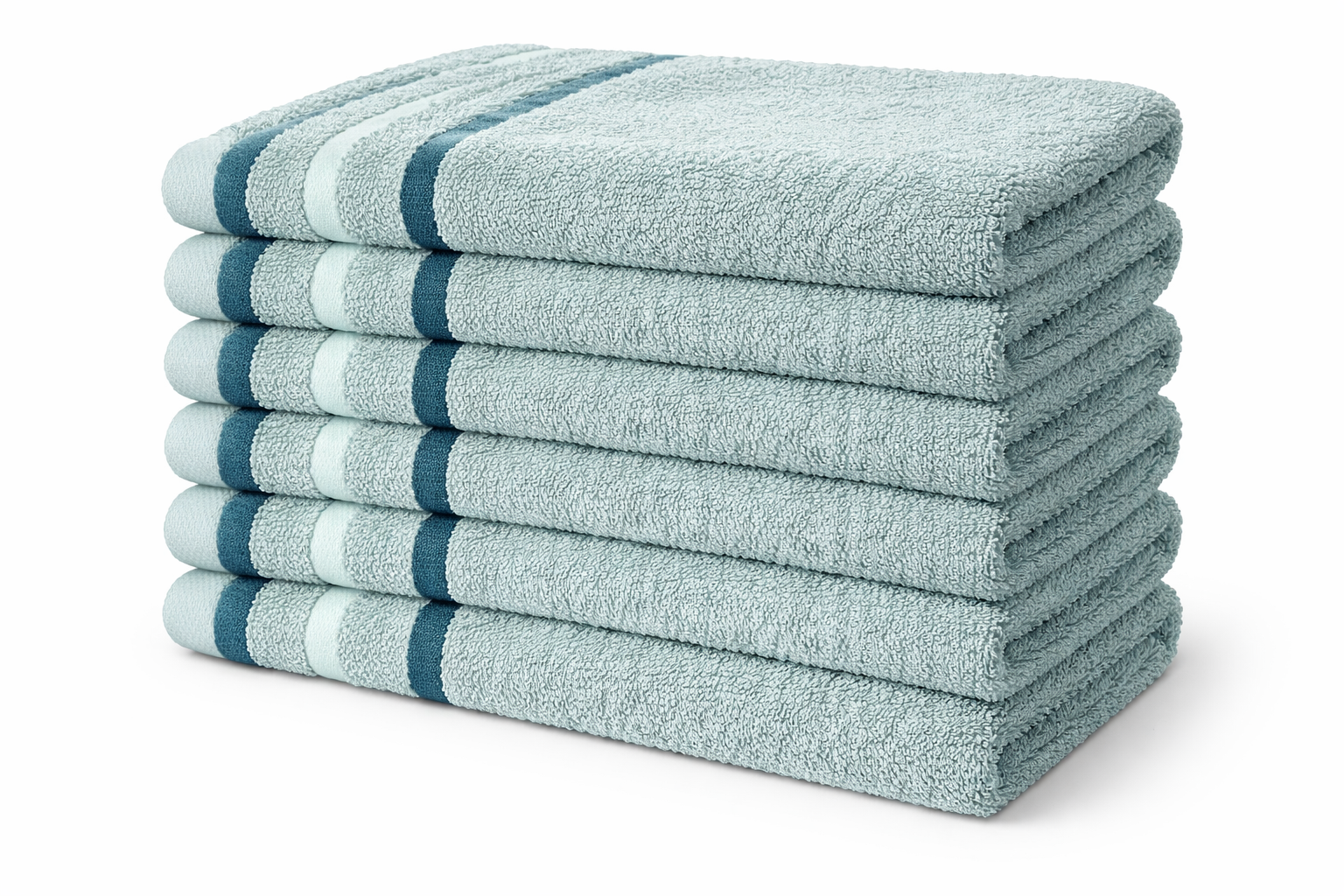 Set 6 prosoape de baie Premium, 100% bumbac organic, dimensiunea 30x50 cm, densitate 550 g/m², verde turcuoaz