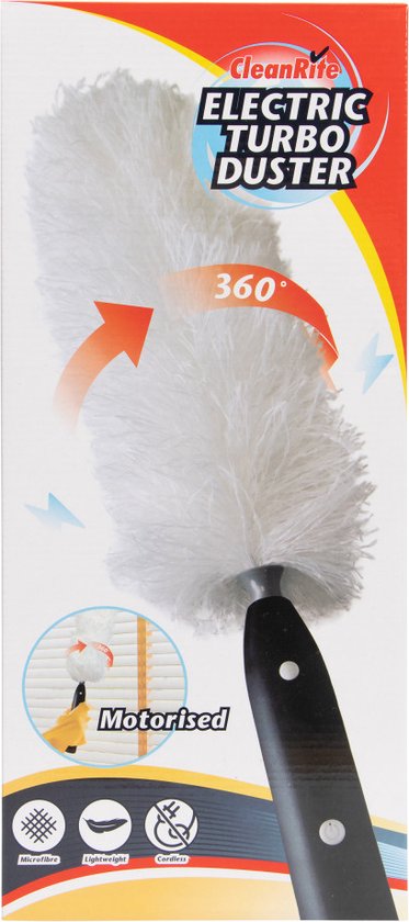Perie electrica de praf, Home, Alb, Microfibra, Cap rotativ