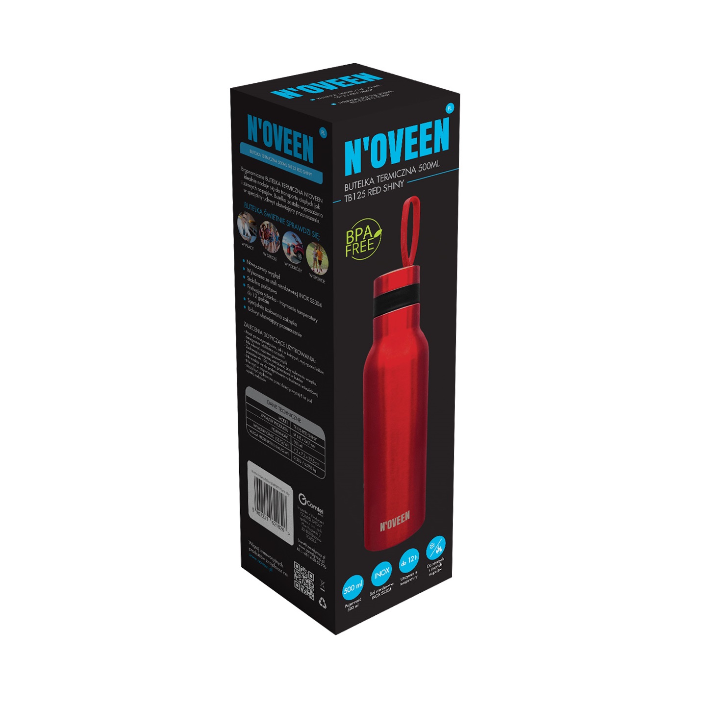 Termos, Noveen, TB125 Red Shiny, Rosu, 500 ml - imaginea 8