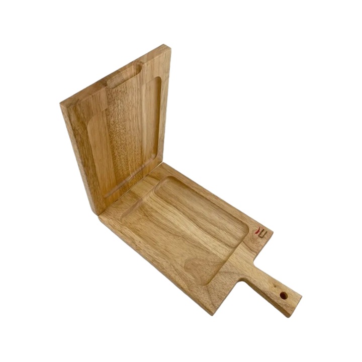 Platou Servire, Dutch, Flipover cu maner, Tec, 20x39x4cm - imaginea 2