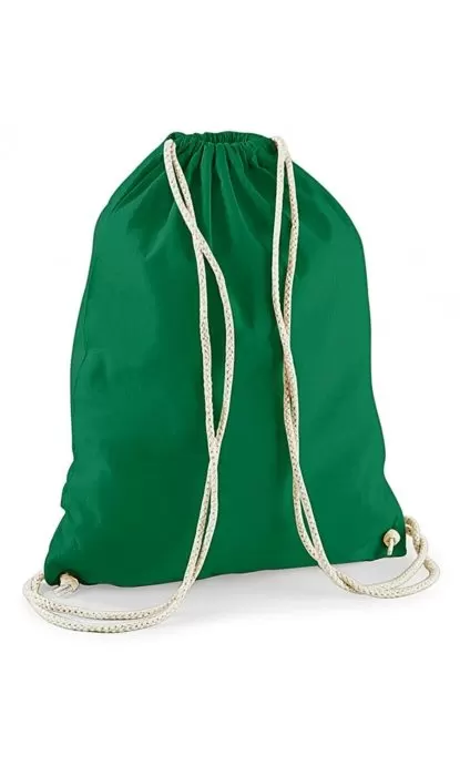 Saculet bumbac pentru gradinita sau activitati sportive culoare verde